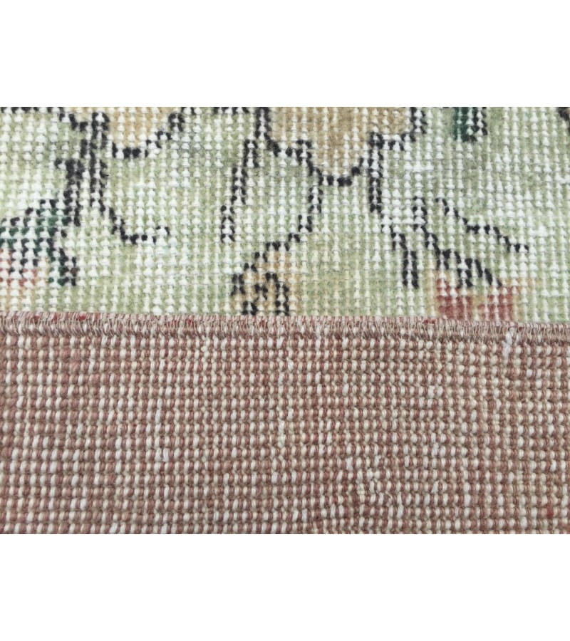 5x8 floral pastel green rug , handmade woven rug, 4'9 X 8'2 Living room rug