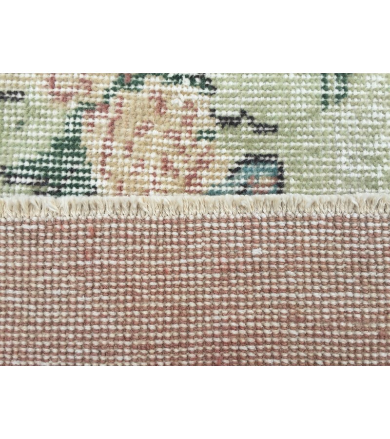 5x8 floral pastel green rug , handmade woven rug, 4'9 X 8'2 Living room rug