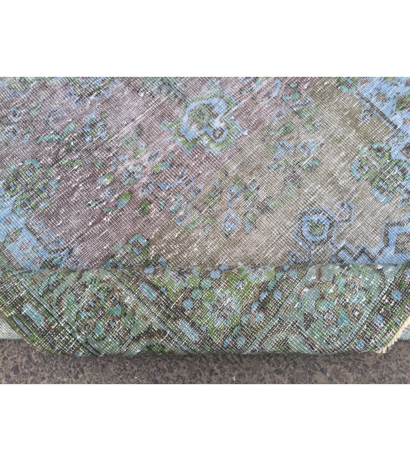 6x10 rainbow distressed rug, hand knotted Turkish rug, rug for living room, 6'2 X 10' area rug