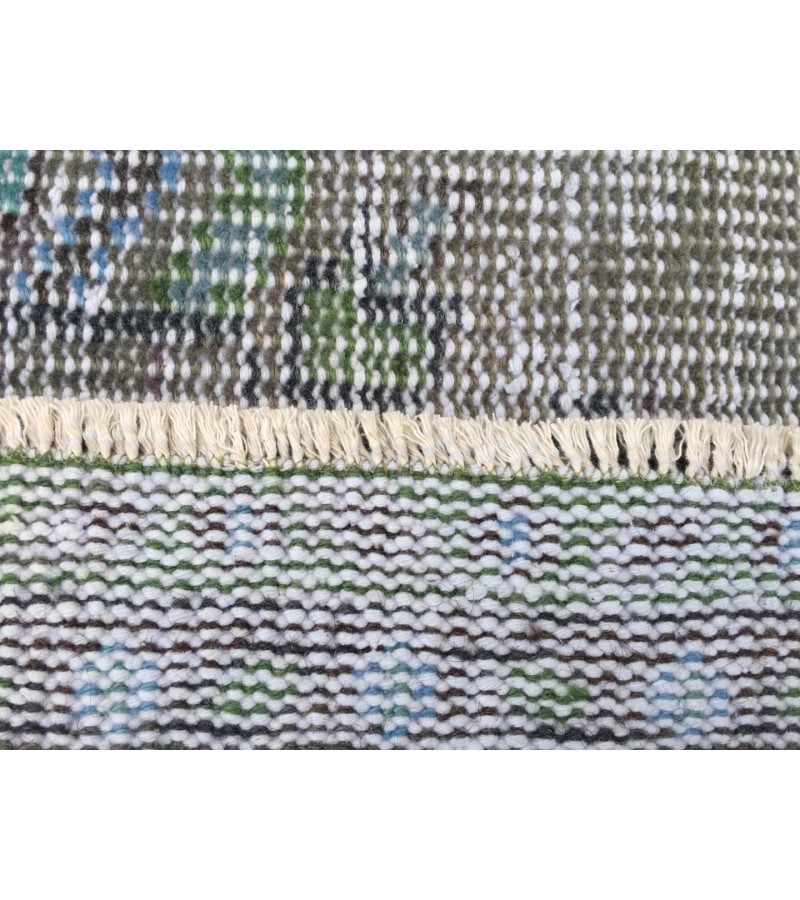 6x10 rainbow distressed rug, hand knotted Turkish rug, rug for living room, 6'2 X 10' area rug