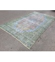 6x10 rainbow distressed rug, hand knotted Turkish rug, rug for living room, 6'2 X 10' area rug