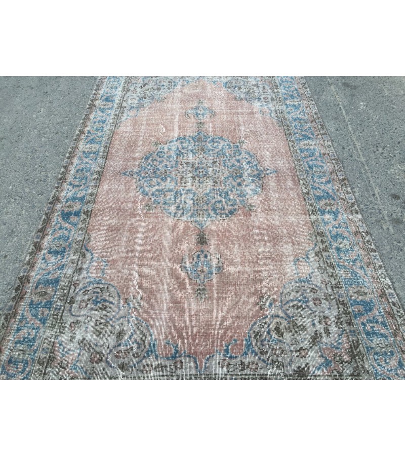 5x8 distressed dining room rug, , oriental rug,4'8 X 8'4 Handmade vintage rug