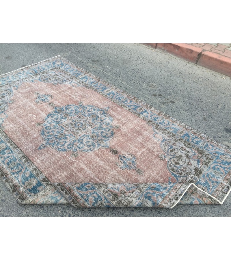 5x8 distressed dining room rug, , oriental rug,4'8 X 8'4 Handmade vintage rug