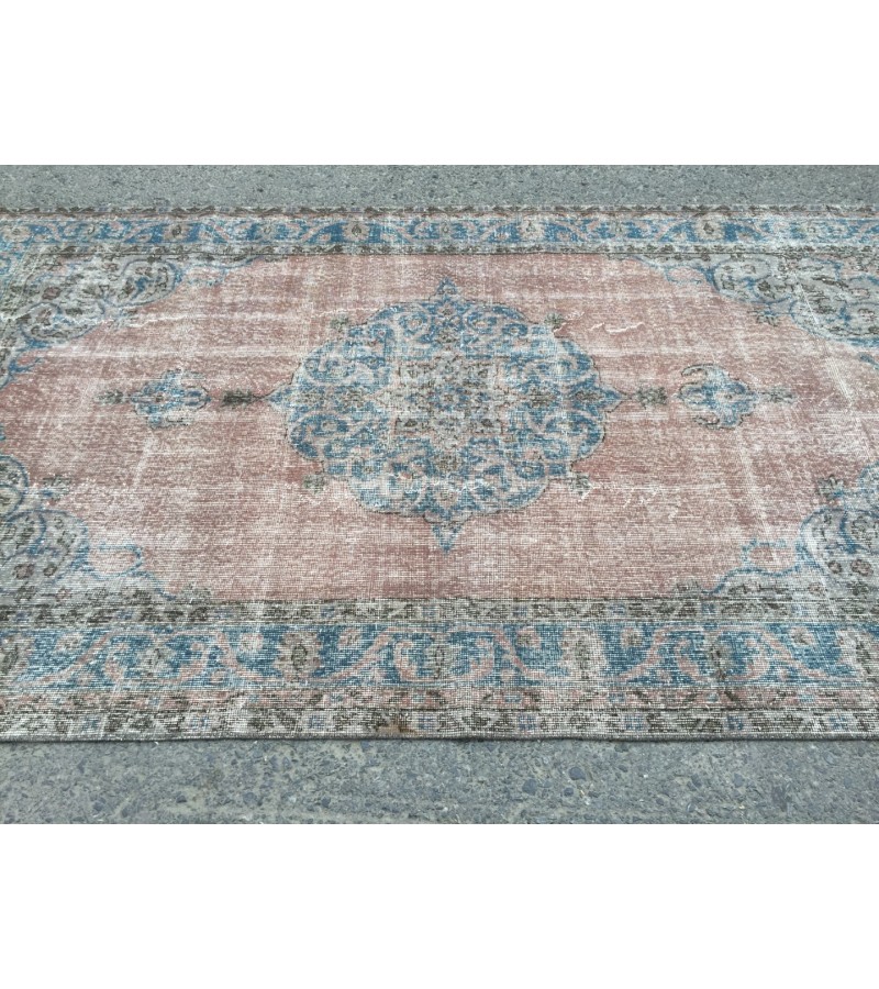 5x8 distressed dining room rug, , oriental rug,4'8 X 8'4 Handmade vintage rug