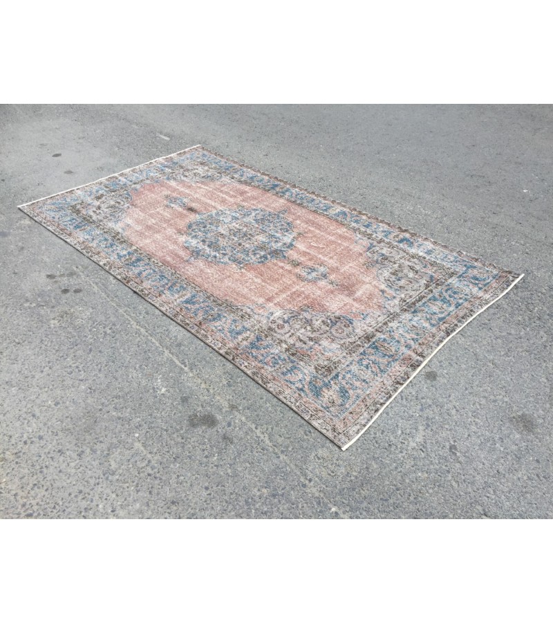 5x8 distressed dining room rug, , oriental rug,4'8 X 8'4 Handmade vintage rug