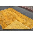 5x9 retro bedroom rug , dining room rug, 5'5 X 9' yellow brown rug