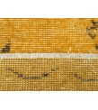 5x9 retro bedroom rug , dining room rug, 5'5 X 9' yellow brown rug