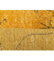 5x9 retro bedroom rug , dining room rug, 5'5 X 9' yellow brown rug
