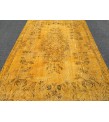 5x9 retro bedroom rug , dining room rug, 5'5 X 9' yellow brown rug