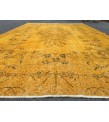 5x9 retro bedroom rug , dining room rug, 5'5 X 9' yellow brown rug
