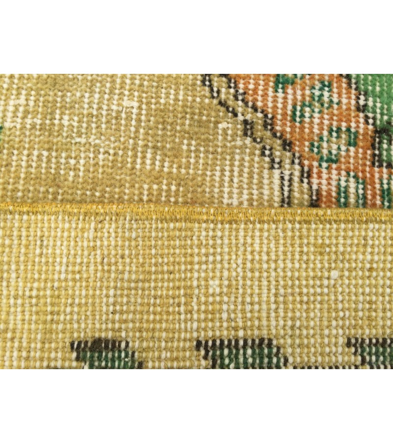 7x11 handmade yellow green rug, , Vintage rug , 7'1 X 10'10 Bedroom Rug , Turkish Rug