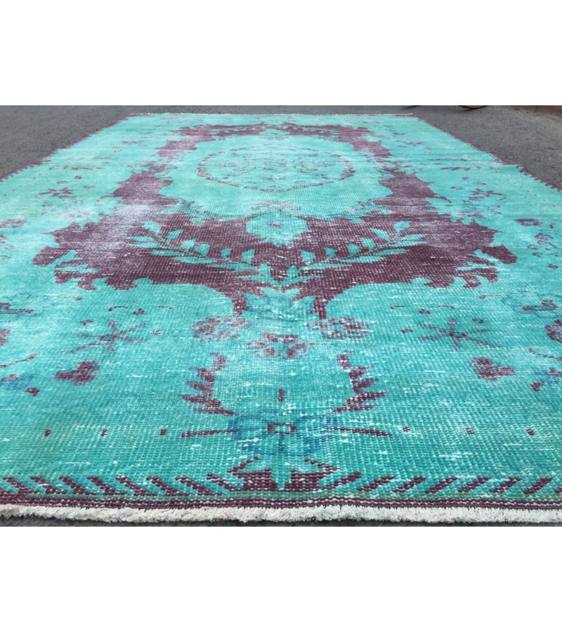 6x10 distressed teal area rug, teal Rug, 6' X 10' Living Room Rug, Oriental rug