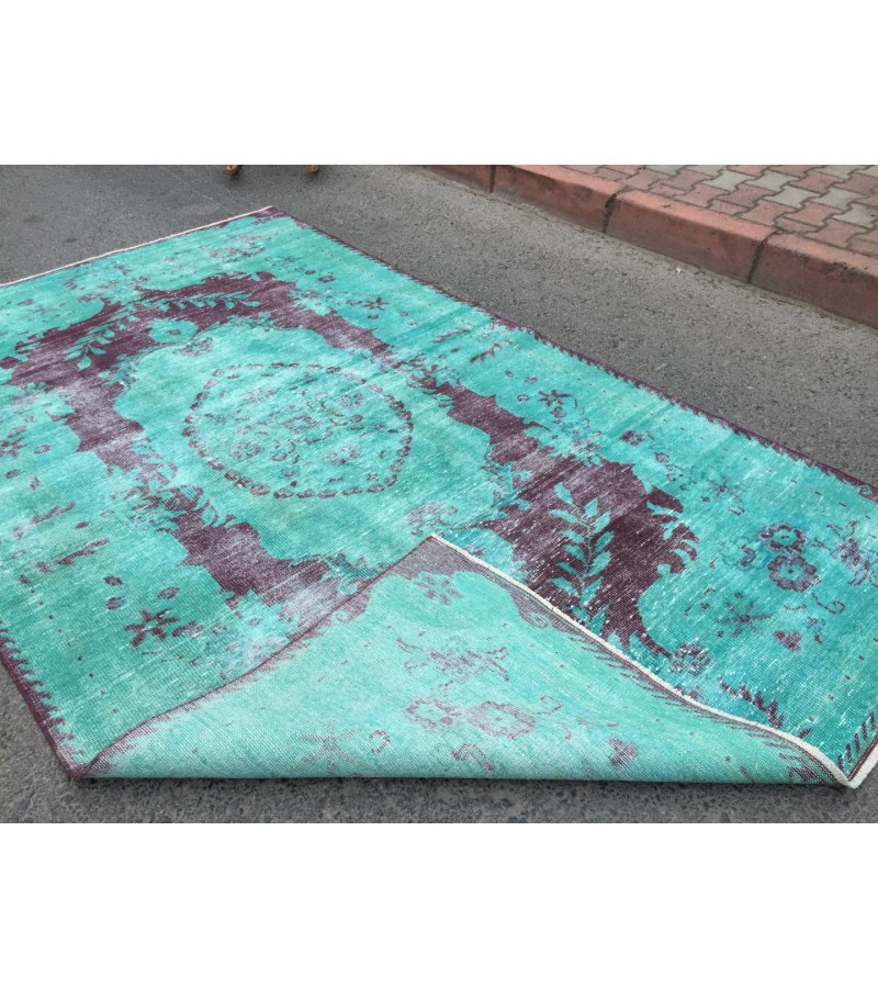 6x10 distressed teal area rug, teal Rug, 6' X 10' Living Room Rug, Oriental rug