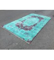 6x10 distressed teal area rug, teal Rug, 6' X 10' Living Room Rug, Oriental rug