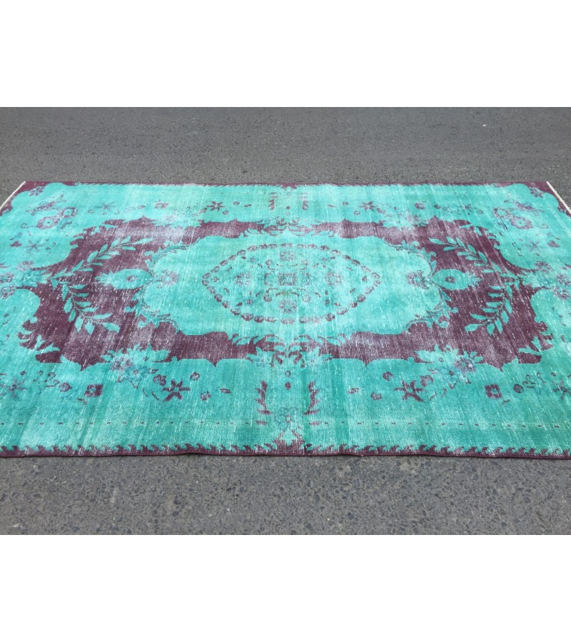 6x10 distressed teal area rug, teal Rug, 6' X 10' Living Room Rug, Oriental rug