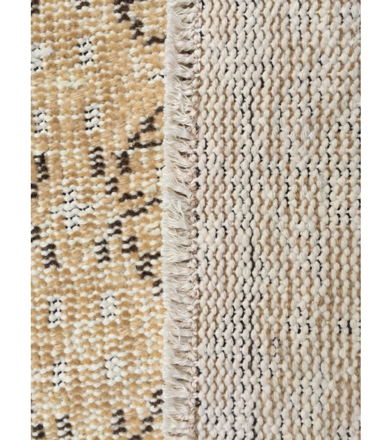 6x10 abstract office rug, wool Rug , Vintage Turkish Rug , 6'1 X 9'9 handmade Beige rug