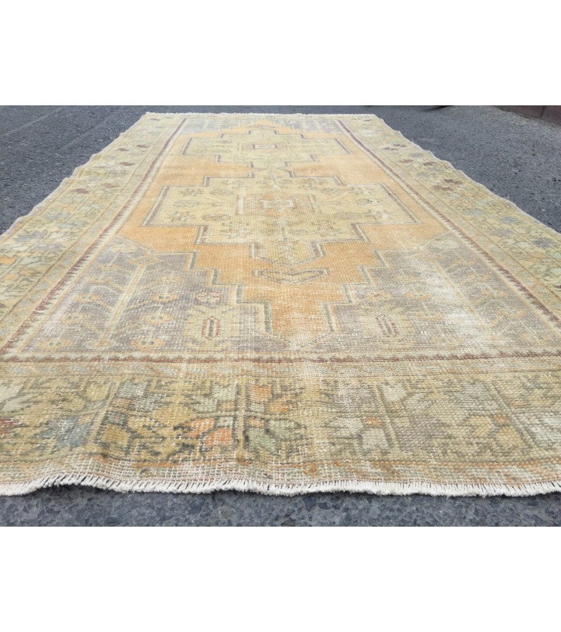 4x8 retro entryway rug, geometric kitchen rug, 3'11 X 8'1 Handmade rug