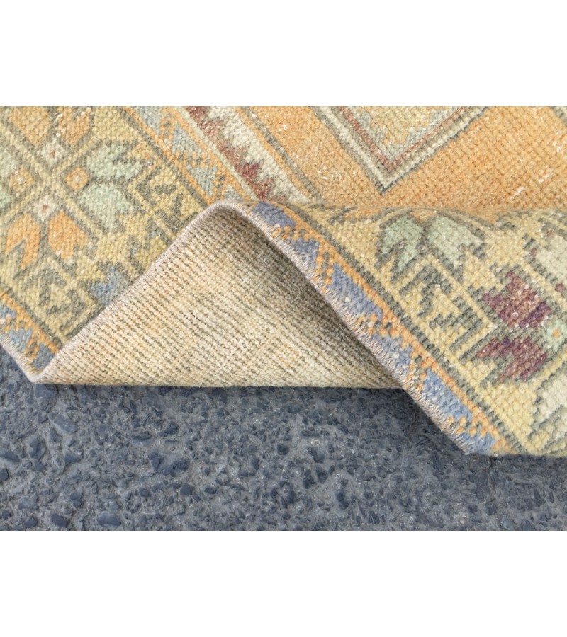 4x8 retro entryway rug, geometric kitchen rug, 3'11 X 8'1 Handmade rug