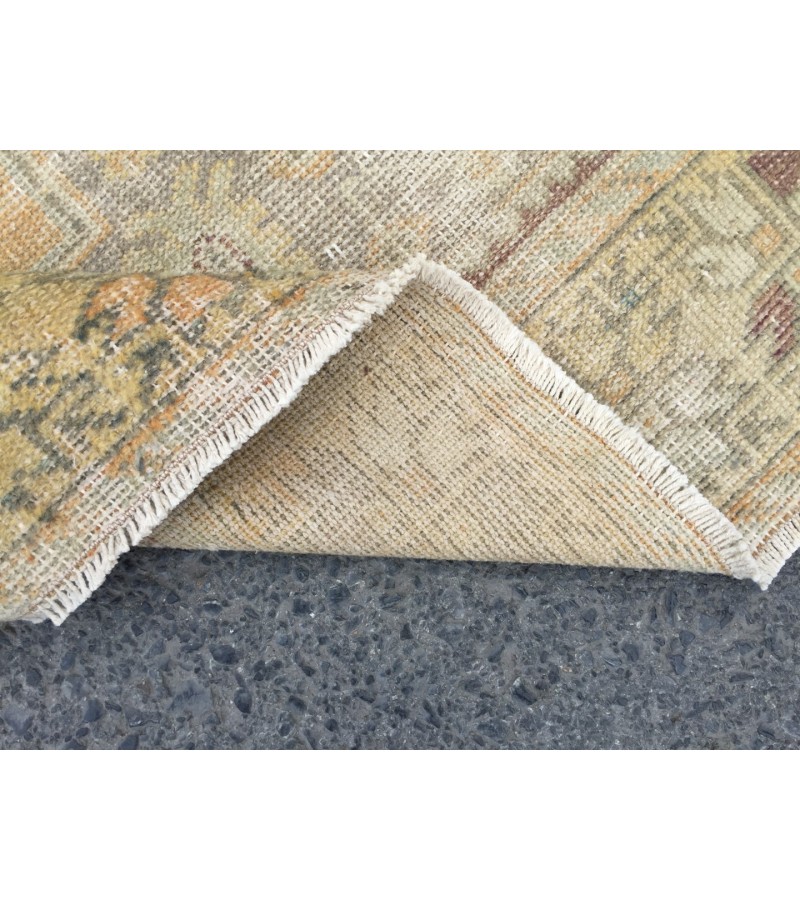 4x8 retro entryway rug, geometric kitchen rug, 3'11 X 8'1 Handmade rug