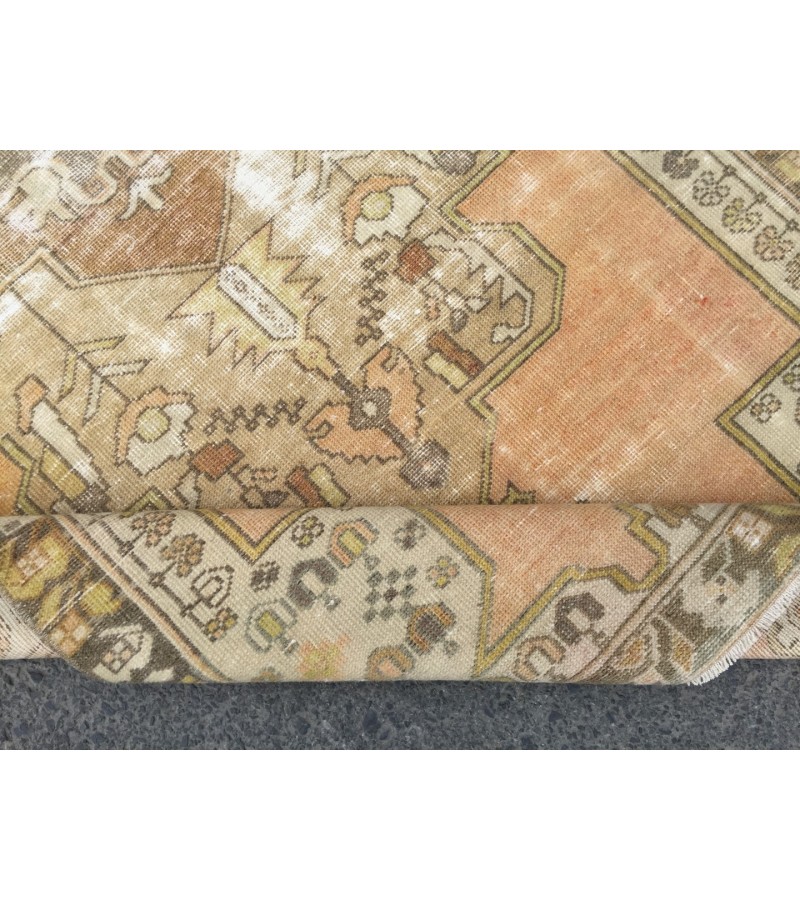 4x8 rustic dining room rug, orange kitchen rug,4'2 X 7'10 Handmade rug