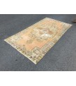 4x8 rustic dining room rug, orange kitchen rug,4'2 X 7'10 Handmade rug