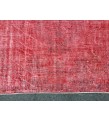 6x9 Red Living room rug, faded woven rug, 5'8 X 9'1 Turkish rug