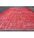 6x9 Red Living room rug, faded woven rug, 5'8 X 9'1 Turkish rug