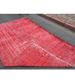 6x9 Red Living room rug, faded woven rug, 5'8 X 9'1 Turkish rug