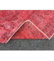 6x9 Red Living room rug, faded woven rug, 5'8 X 9'1 Turkish rug