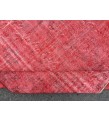 6x9 Red Living room rug, faded woven rug, 5'8 X 9'1 Turkish rug