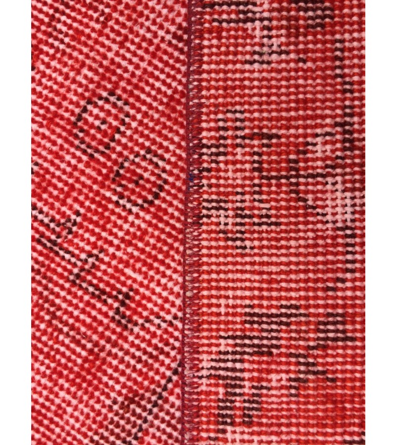 6x9 Red Living room rug, faded woven rug, 5'8 X 9'1 Turkish rug