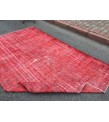 6x9 Red Living room rug, faded woven rug, 5'8 X 9'1 Turkish rug