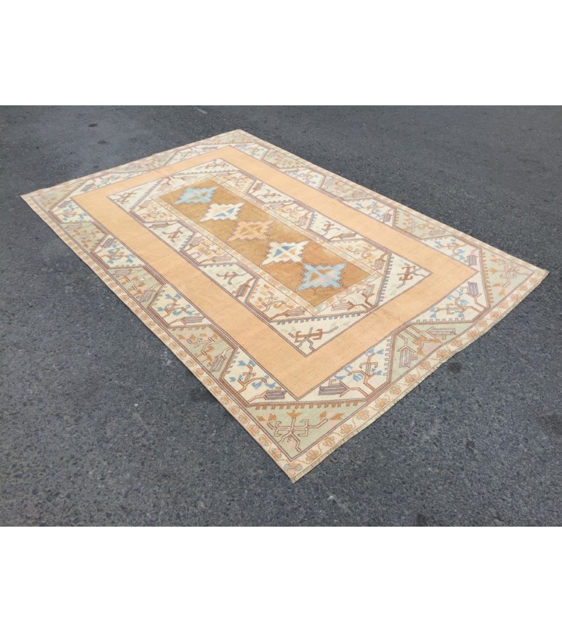 5x8 vintage abstract rug, bedroom rug , kitchen rug, 5'1 X 7'9 Handmade rug