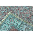 5x10 distressed red teal rug, Turkish Vintage rug , retro Rug , 4'11 X 9'10 Handmade