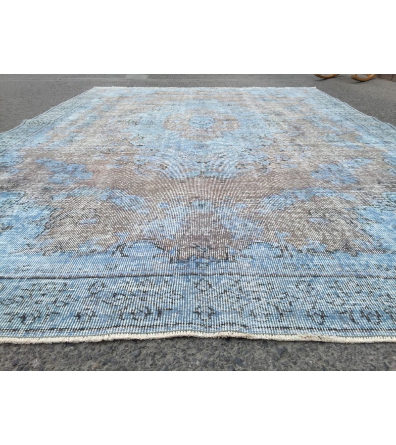 7x10 retro dining room rug, distressed rug, area rug, 6'9 X 10'1 wool rug
