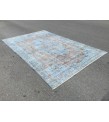 7x10 retro dining room rug, distressed rug, area rug, 6'9 X 10'1 wool rug