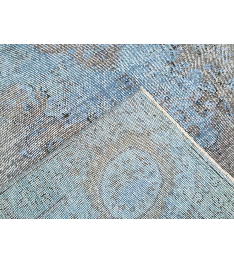 7x10 retro dining room rug, distressed rug, area rug, 6'9 X 10'1 wool rug