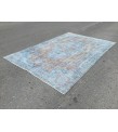 7x10 retro dining room rug, distressed rug, area rug, 6'9 X 10'1 wool rug