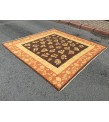 8x8 square antique kilim, brown Romanian flat woven rug, 7'10 X 7'11 vintage kilim