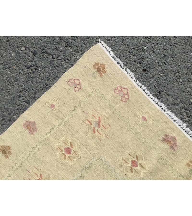 8x10 hand woven kilim, Romanian bedroom rug, flat woven rug, 7'10 X 9'10 vintage kilim