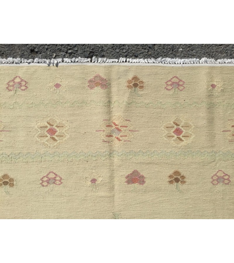 8x10 hand woven kilim, Romanian bedroom rug, flat woven rug, 7'10 X 9'10 vintage kilim