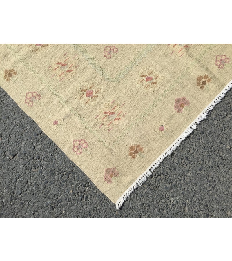 8x10 hand woven kilim, Romanian bedroom rug, flat woven rug, 7'10 X 9'10 vintage kilim