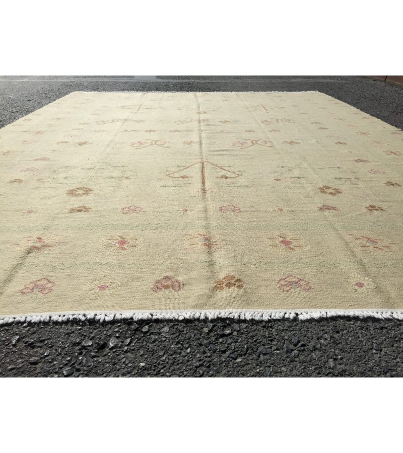 8x10 hand woven kilim, Romanian bedroom rug, flat woven rug, 7'10 X 9'10 vintage kilim