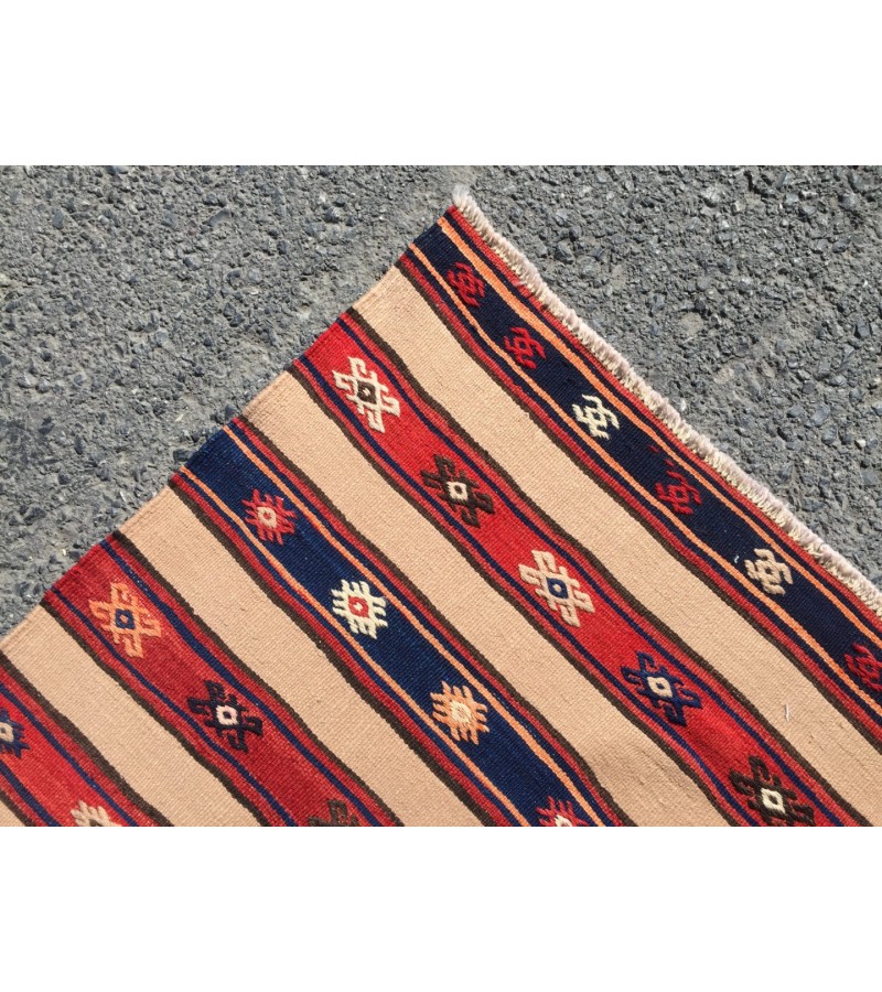 6x10 rustic bedroom kilim, retro embroidered kilim , Handmade rug , 5'7 X 9'6 area rug