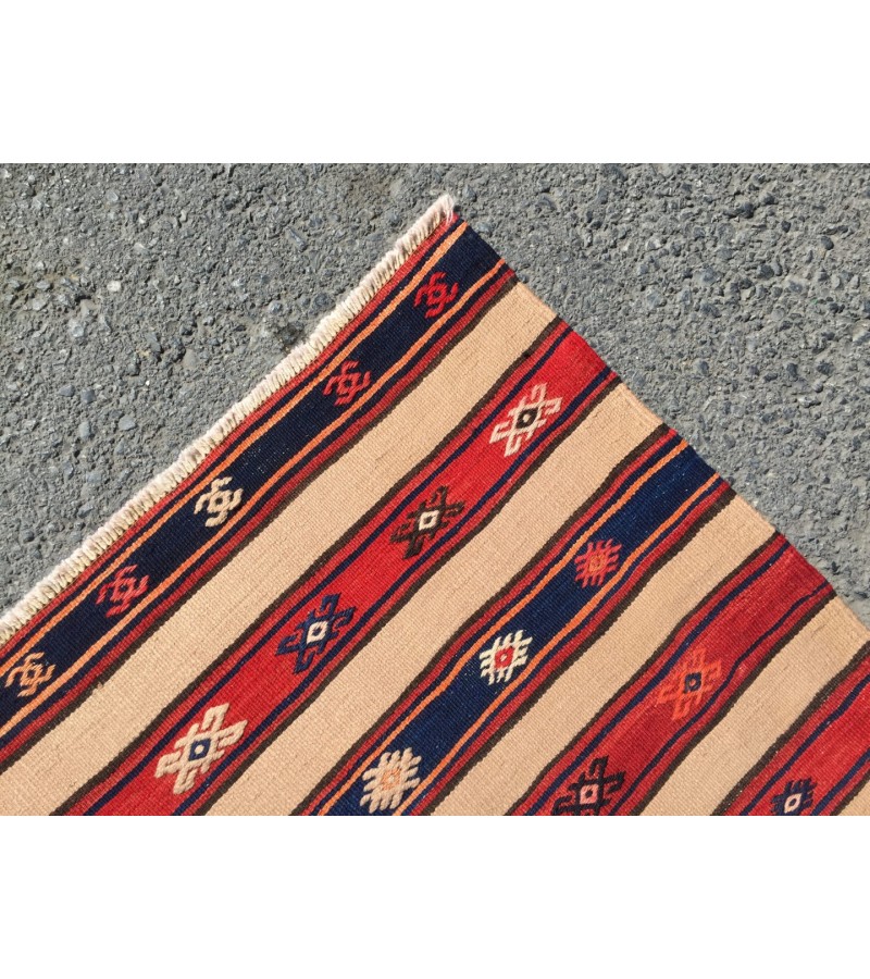 6x10 rustic bedroom kilim, retro embroidered kilim , Handmade rug , 5'7 X 9'6 area rug