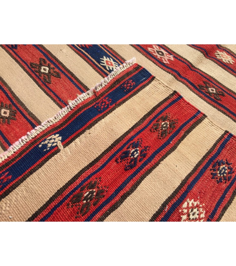 6x10 rustic bedroom kilim, retro embroidered kilim , Handmade rug , 5'7 X 9'6 area rug