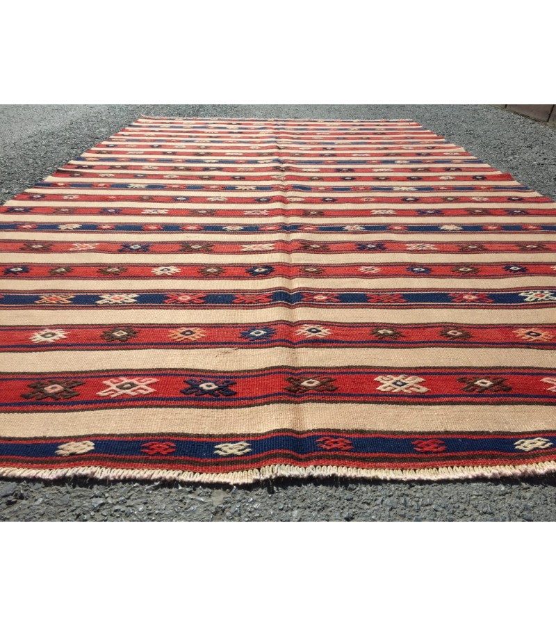 6x10 rustic bedroom kilim, retro embroidered kilim , Handmade rug , 5'7 X 9'6 area rug
