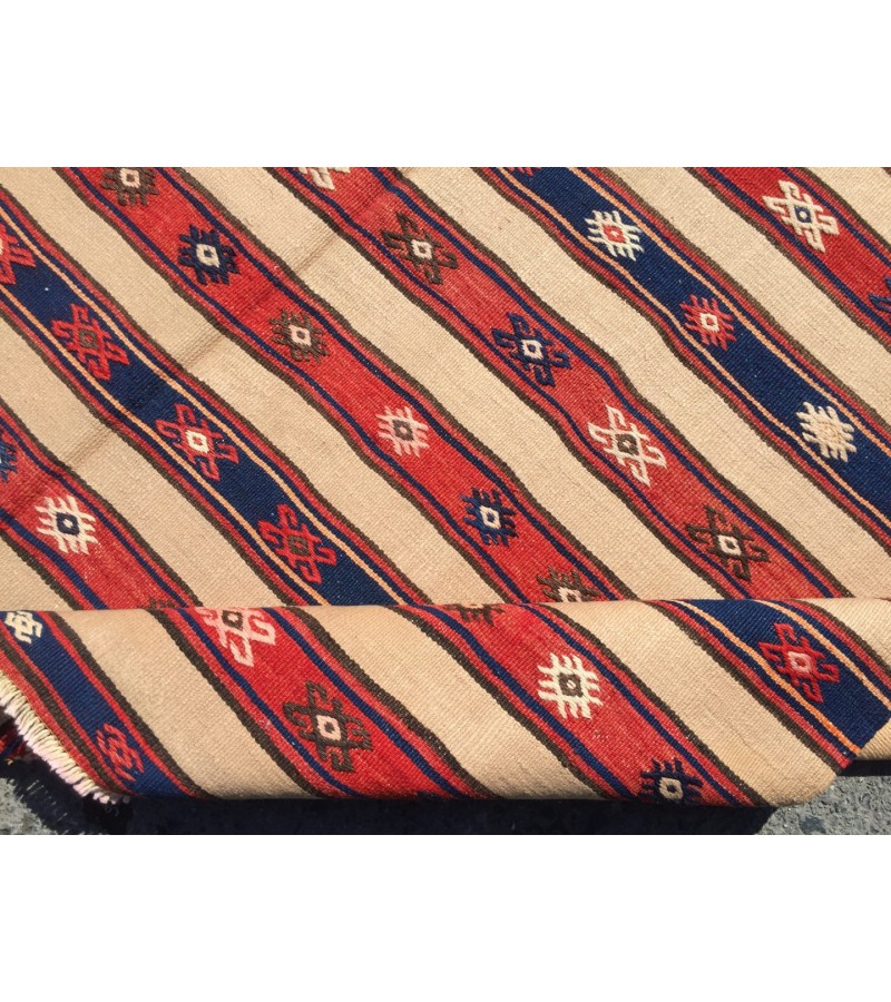 6x10 rustic bedroom kilim, retro embroidered kilim , Handmade rug , 5'7 X 9'6 area rug