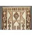 3x12 beige brown runner, Turkish runner, 3'4 x 11'7 geometric handmade runner