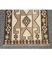 3x12 beige brown runner, Turkish runner, 3'4 x 11'7 geometric handmade runner